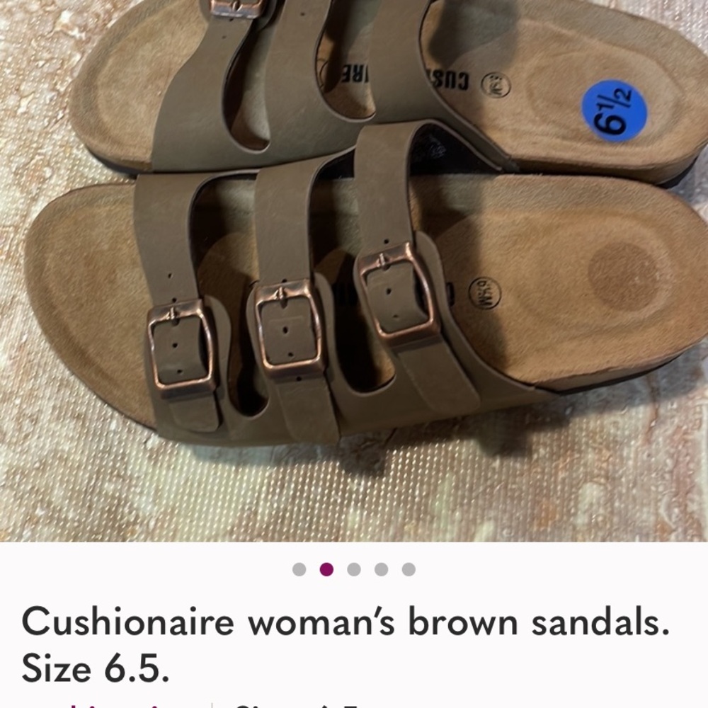 Cushionaire woman’s brown sandals. Size 6.5.